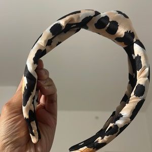 Lele Sadoughi Leopard Print Silk Knotted Headband